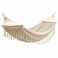 Hamac en coton avec barres en bois 200x150 cm