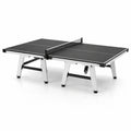 Table de ping-pong en MDF et acier pliable noir et blanc