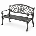 Banc de jardin en fonte noir 127 cm