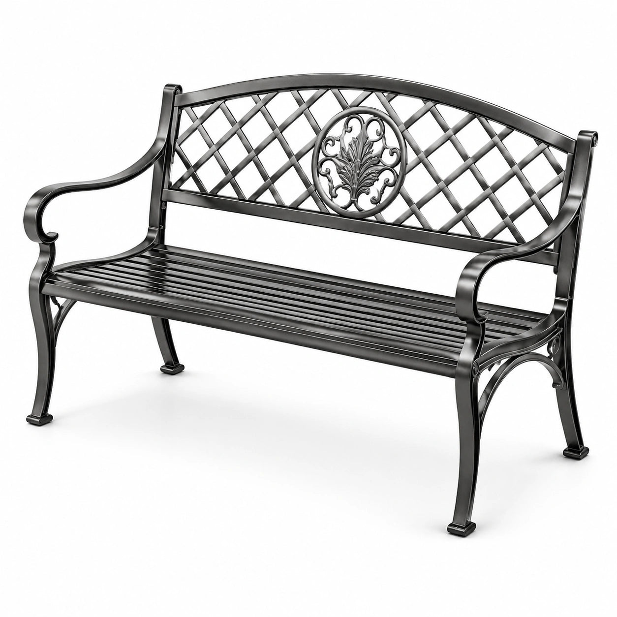 Banc de jardin en fonte noir 127 cm