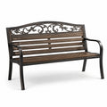 Banc de jardin en métal et bois d'acacia 126 cm