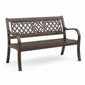 Banc de jardin en métal 120 cm brun