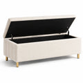 Banc en tissu avec pieds métalliques 120x45x40 cm
