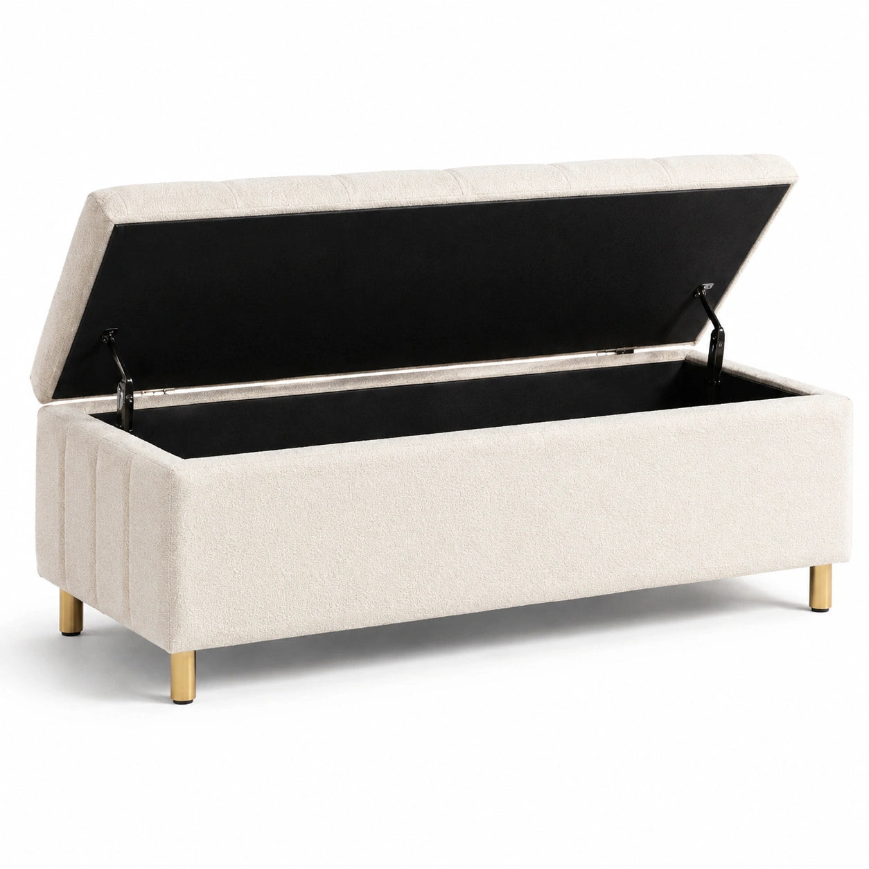 Banc en tissu avec pieds métalliques 120x45x40 cm