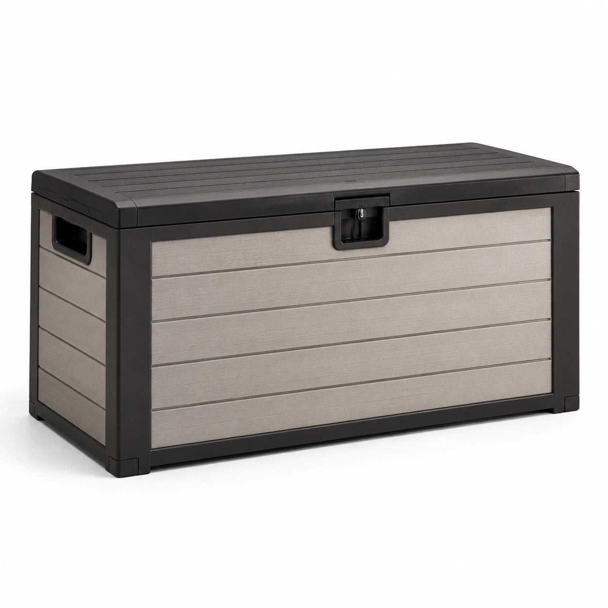 Coffre de rangement extérieur en polypropylène 120x50x60 cm gris/noir