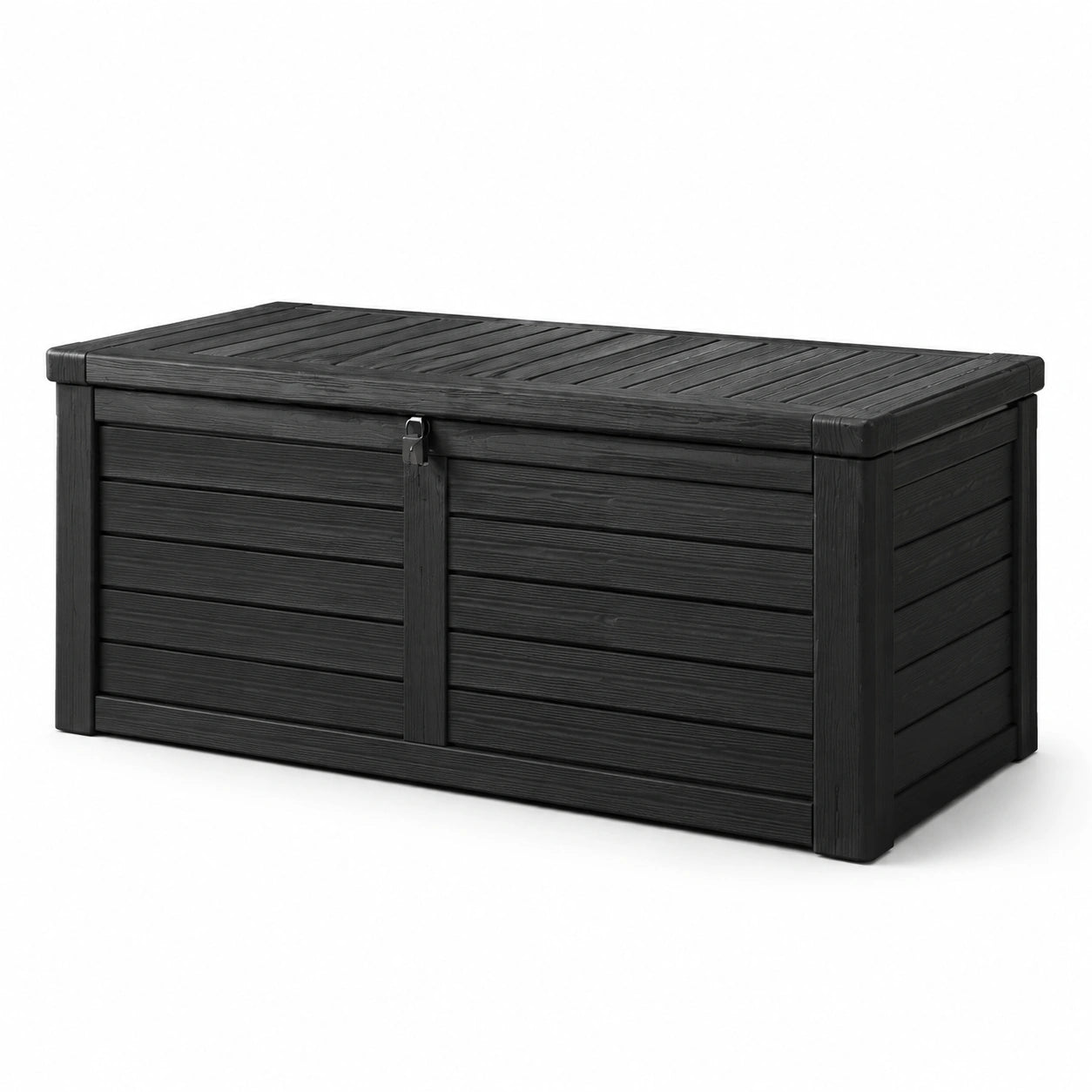 Coffre de rangement extérieur en plastique noir 120 cm