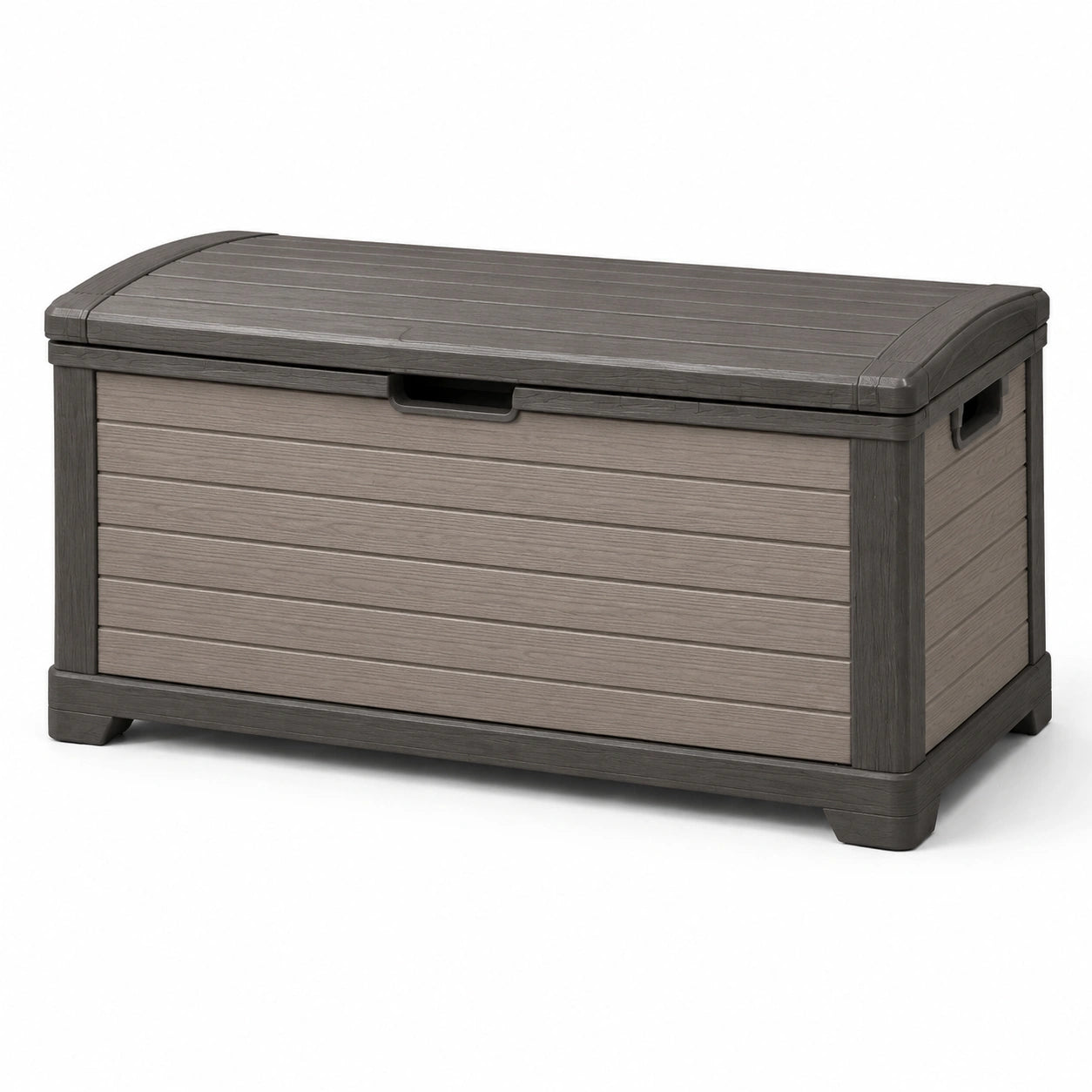 Coffre de rangement extérieur en résine 120x45x57 cm marron et gris