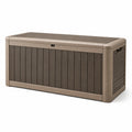Coffre de rangement extérieur en plastique 117x47x62 cm brun