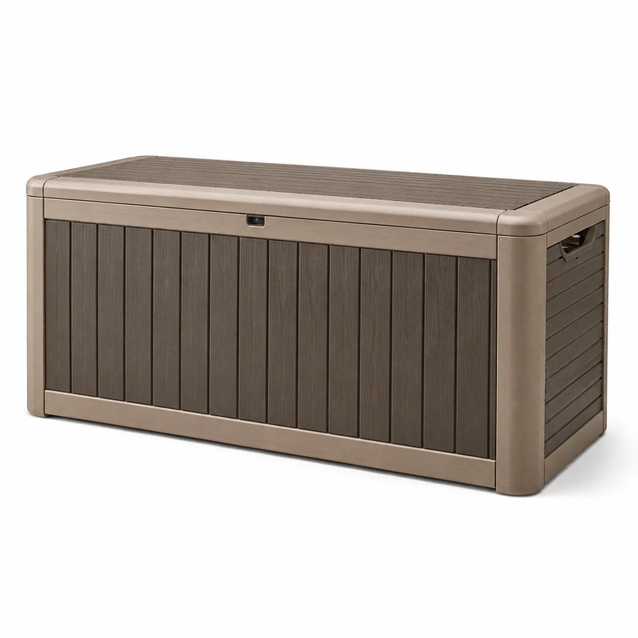 Coffre de rangement extérieur en plastique 117x47x62 cm brun