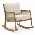 Fauteuil à bascule en bois et corde polyester beige 80cm