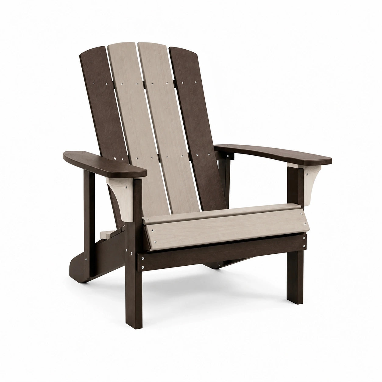 Fauteuil Adirondack en Bois Composite Marron et Beige
