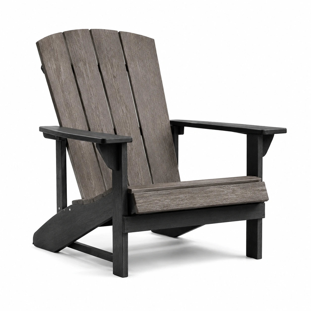 Fauteuil Adirondack en bois plastique composite gris foncé 90x75x88 cm